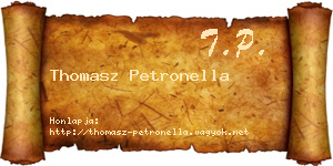 Thomasz Petronella névjegykártya